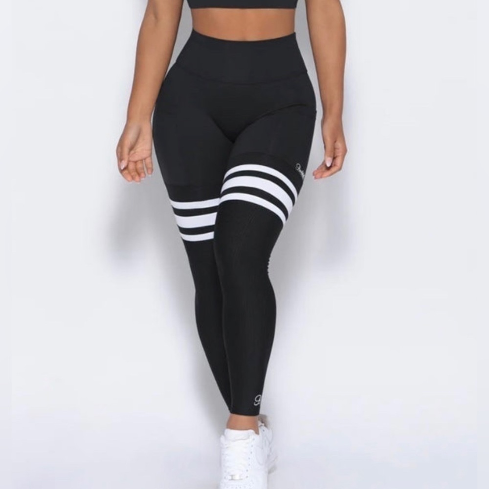 Perform Thigh Highs (Black & White Stripes)